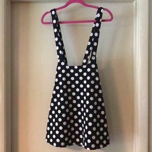 Polka dot skirt with suspenders